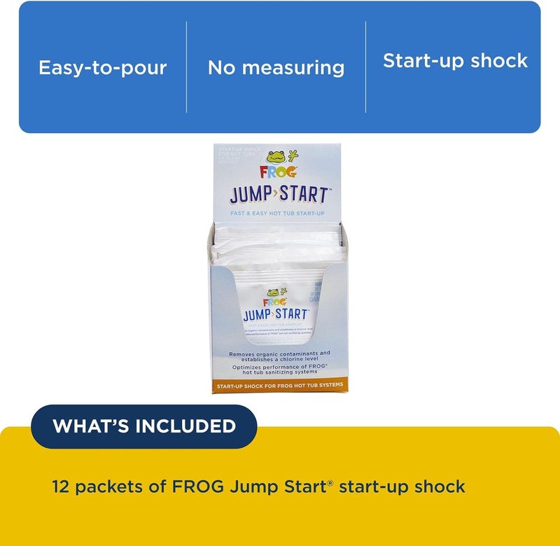 Frog Jump Start for Hot Tubs - Start-Up Chlorine Shock Removes Organic Contaminants & Establishes Chlorine Level - Hot Tub Set Up & Treatment - 12 Pack - Image 3